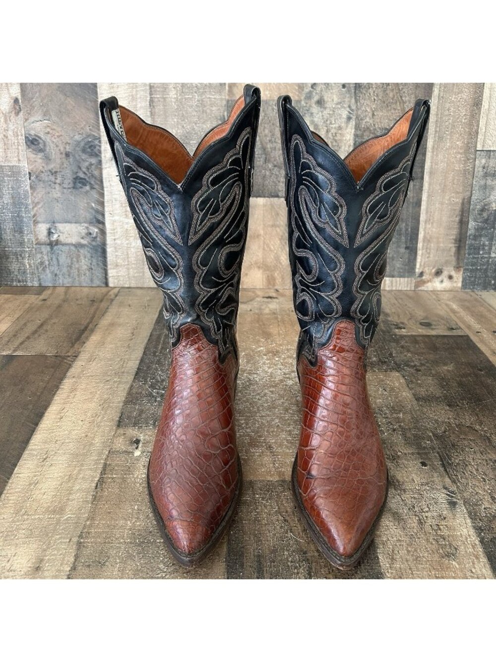 El Dorado Handmade Vintage Alligator Western Cowboy Boots Mens 9.5 D